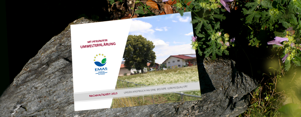 Auf dem Banner ist unser EMAS Umweltbericht zu sehen